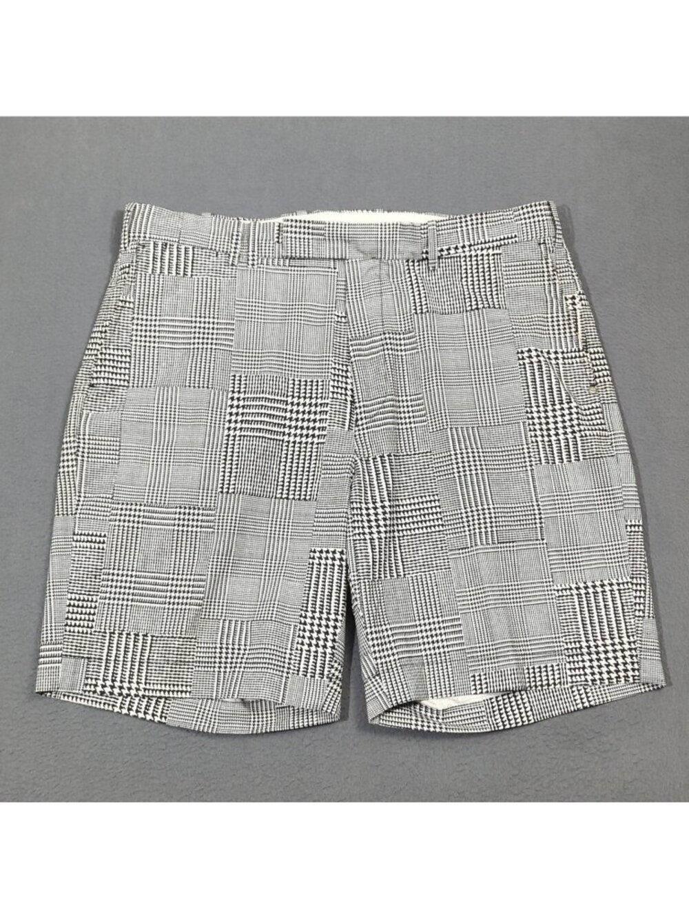 RLX Ralph Lauren Biltmore Shorts Men's 36 Black White Houndstooth Stretch Golf